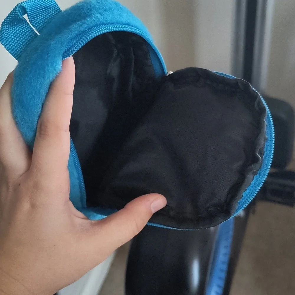 Blue Plush Kids Backpack Pencil Bag Zipper Case
